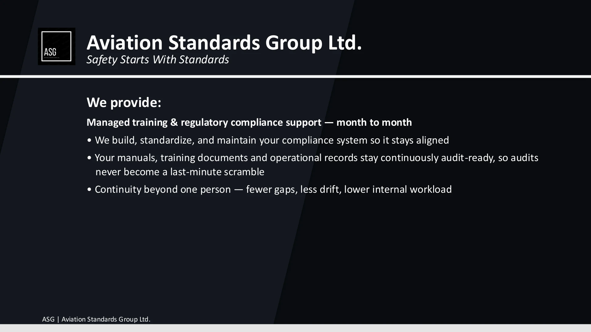 ASG overview presentation slide 1